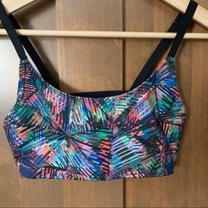 Mossimo abstract/floral palm print sports bra